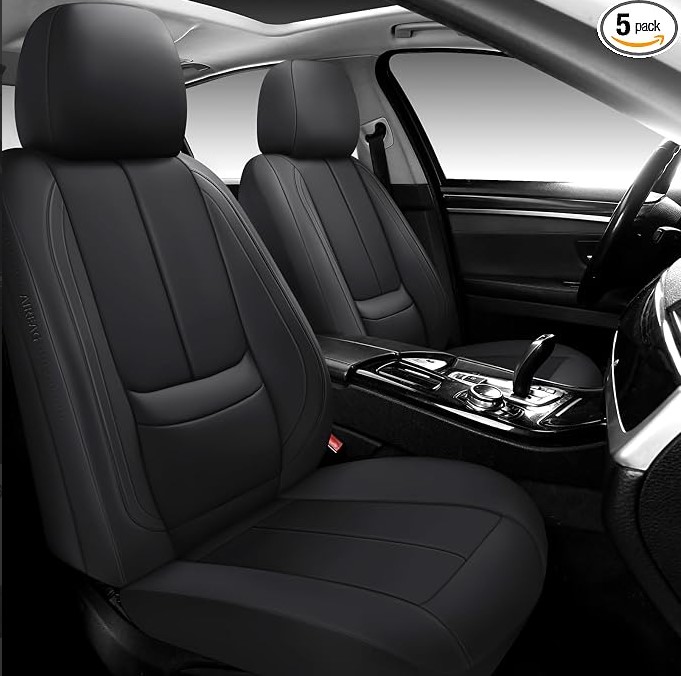 Full Coverage Leather Car Seat Covers Full Set,Waterproof Seat Covers For Cars,SUVs Pick-up Truck, Car Seat Cushion,Car Seat Protector,Black Seat Cover With 5 Seats