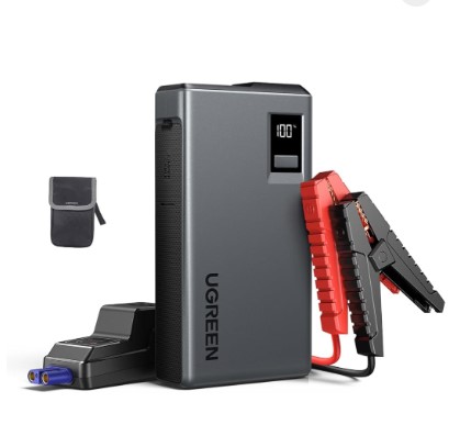 UGREEN Jump Starter Power Pack 1000A Car Battery Booster For 6.0L Gasoline And 3.5L Diesel Engines 12000mAh Car Jump Starter Power Bank With Digital Screen And LED Light For Emergency