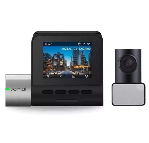 70mai Dash Cam Pro Plus Rear Cam Set A500S-1, Built In Wi-Fi & GPS Smart Dash Camera For Cars, Night Mode, Lane Safety Assistant