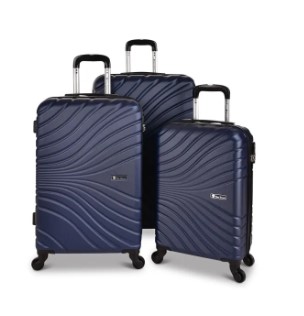 3 Piece Hard Shell Trolley Luggage Set - Lightweight ABS Spinner Suitcases with 360° Wheels for Travel - Cabin, and also available small Medium & Large Size Bags