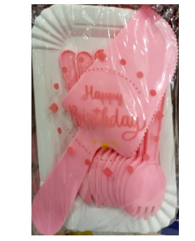 21Pcs Set of Disposable Cake Paper Plates, Fork and Pastry Snack Plates For Birthday Parties Tableware Set.