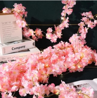 1PC Cherry Blossom String Light 20 LED Garland Artificial Flower Garland Vines Fairy Lights Flower Light For Home Decor Party Bedroom Curtain Room Decoration Cherry Blossom Flower String Lights For Mirror Room Wall Decoration Lights Outdoor Party Lights.