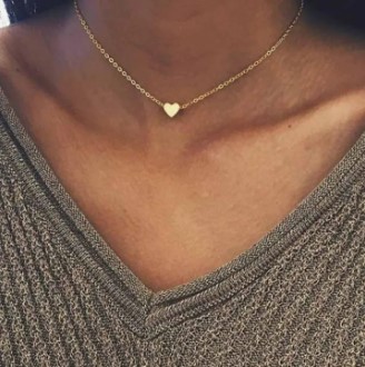Heart choker Necklace Jewellery For Girls | Korean Jewellery - Gold Chain Neck Statement Collar Chains Choker Shining Female Choker Korean Jewellery